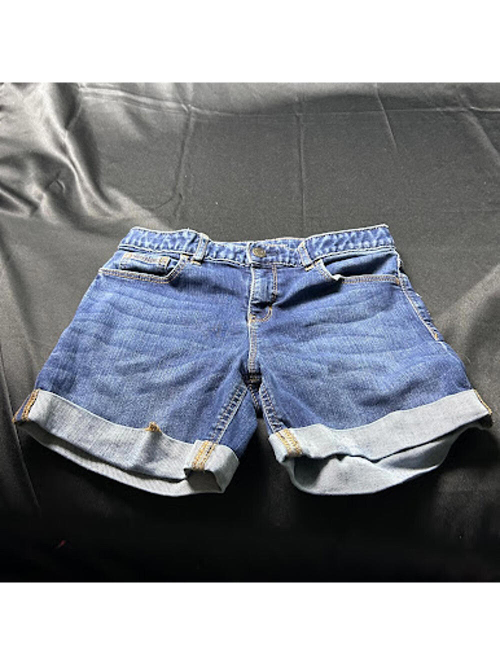 GapKids GIRLS Dark Wash Cuffed Denim Shorts Size 14‎